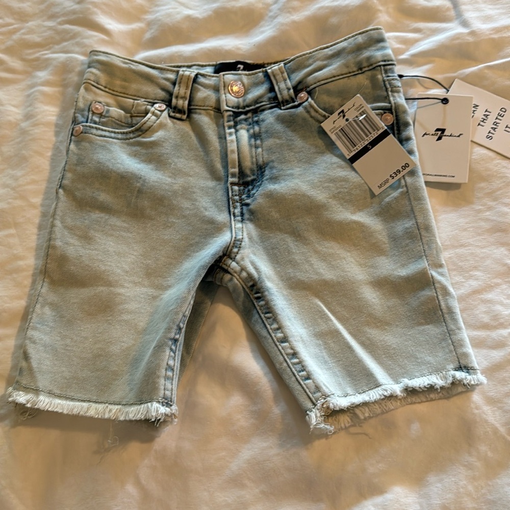 Kids 7 for all mankind jean shorts!  New with tags.